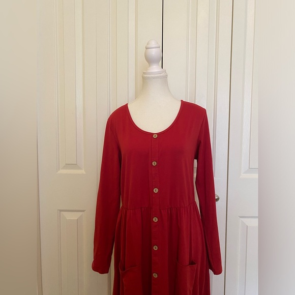 OUGES Women's Long Sleeve Fall Dress Casual A-line Midi Dresses with Pockets XL - Picture 3 of 5